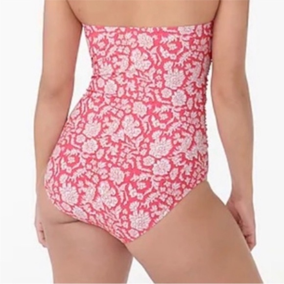 FINAL SALE! NWT J. Crew Pink Floral Halter Swimsuit 
Sz 16 - Picture 3 of 12